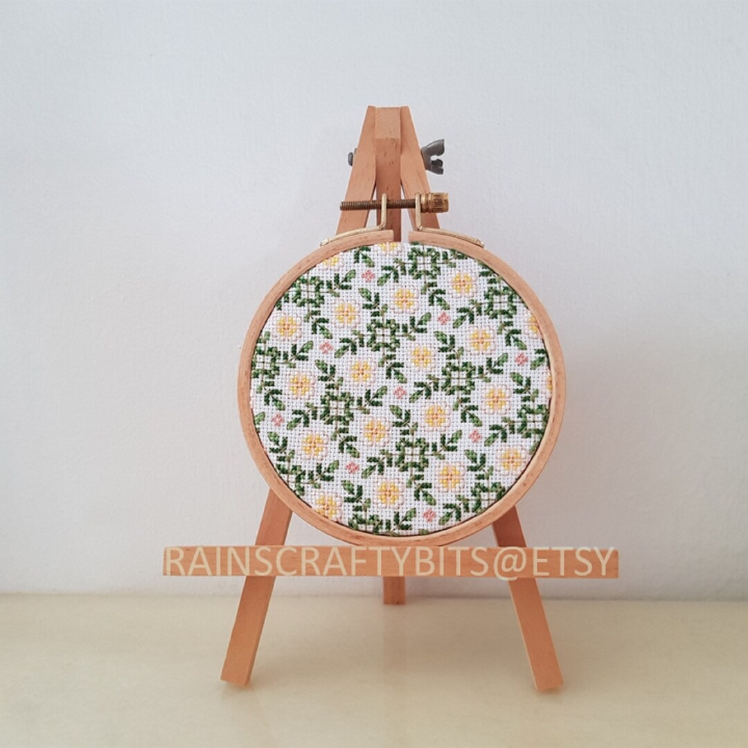Floral Garden Cross Stitch 4 Inch Hoop Art, Handmade Decorative Gift ...
