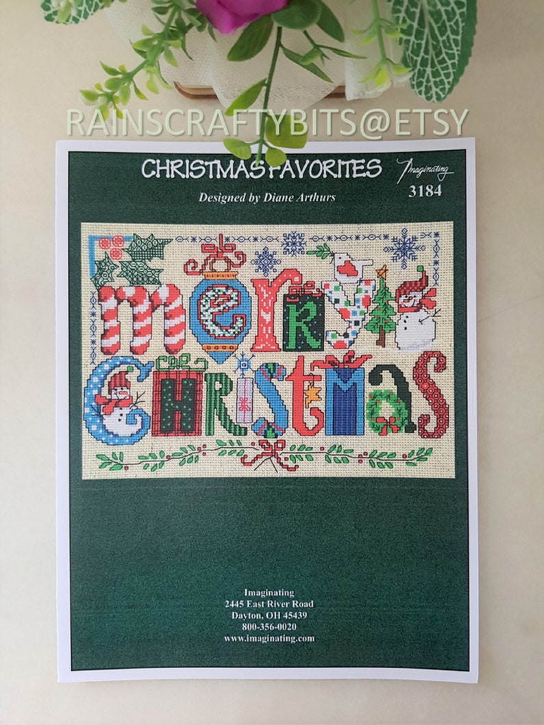 Imaginating Leaflet Cross Stitch Pattern, Diane Arthurs Design, Christmas Favorites, Hardcopy Only image 1