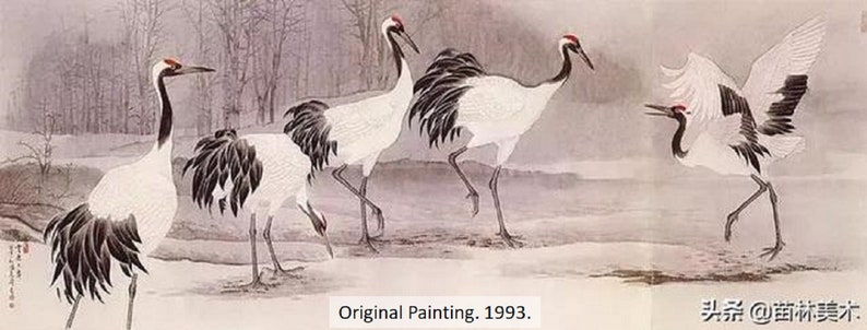 Red Crowned Crane Cross Stitch Kit from Xiu Crafts Taiwan, Dancing on the Snowy Field image 7