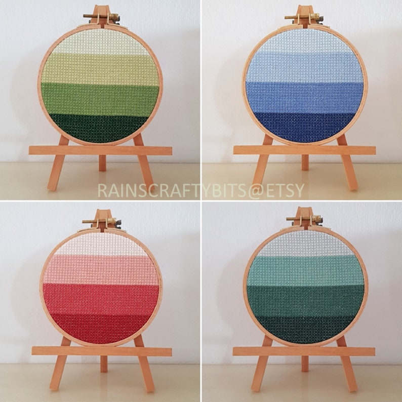 Geometric Embroidery Cross Stitch 5 inch Hoop Art, Handmade Decorative Gift Item For Display image 1