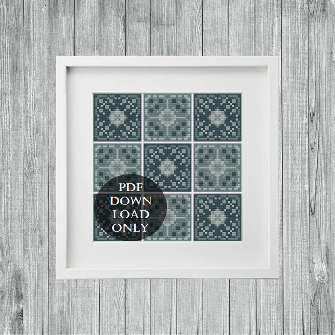 Tile Stitching Pattern Square Tiles Cross Stitch PDF Pattern 5 (2), Quaker, Sampler, Geometric ...