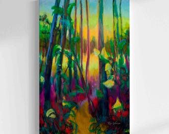 Forest Wall Art Canvas Print: Calming Woodland, Nature Lover Gift with Optional Floating Frame