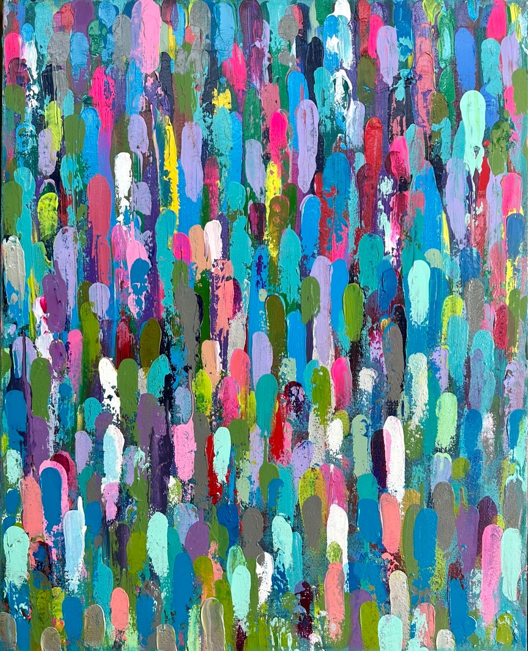 Original Palette Knife Acrylic Painting, Modern, Colorful, Abstract