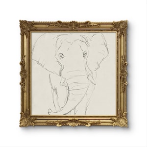 Oryginalny minimalistyczny wydruk cyfrowy ELEPHANT