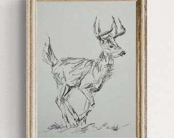 Original DEER BUCK Digital Print