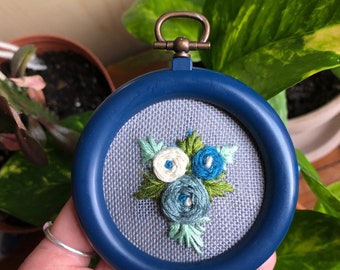 Small floral embroidery hoop