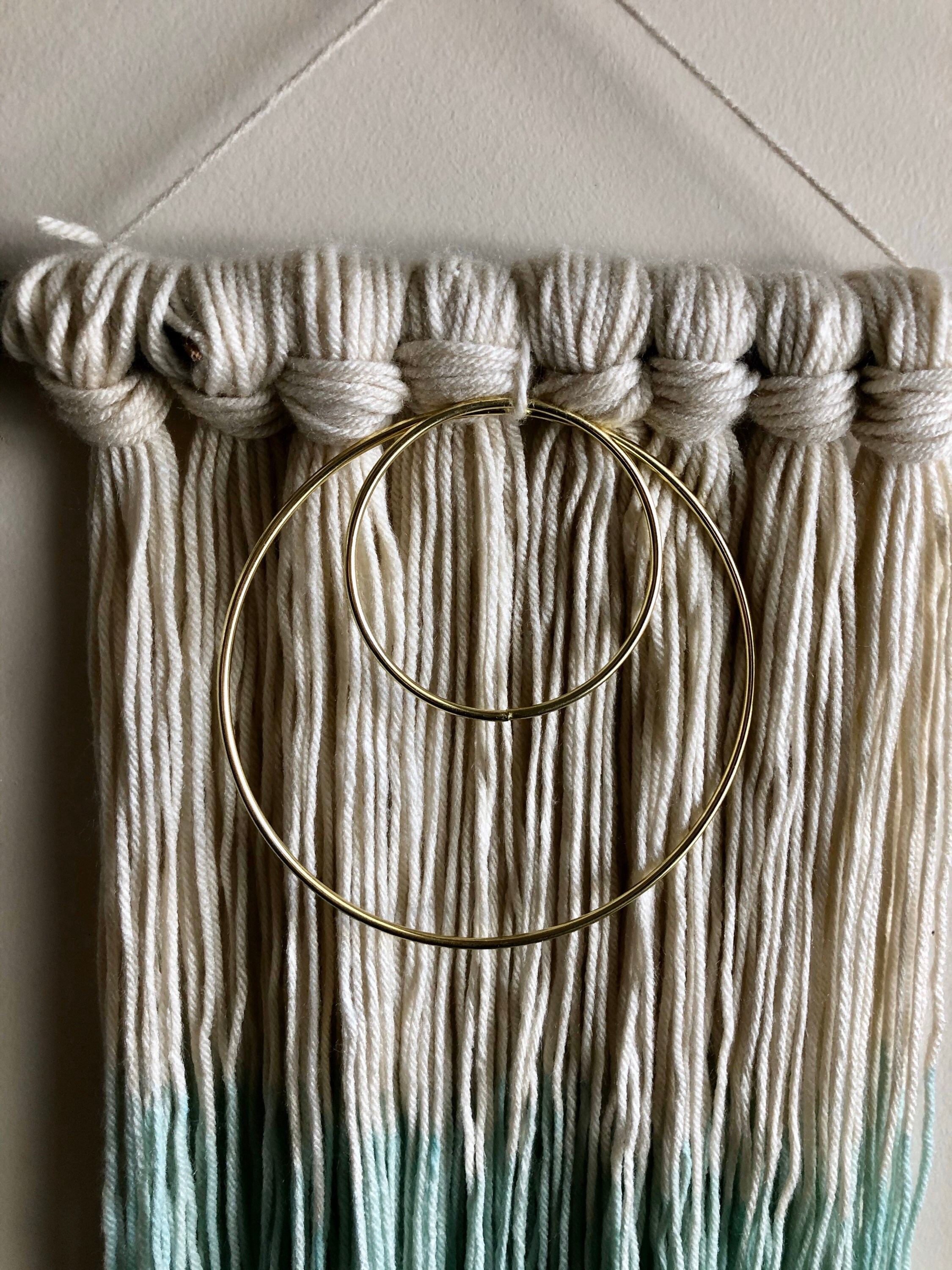 Boho Seafoam Green Yarn Wall Hanging Etsy