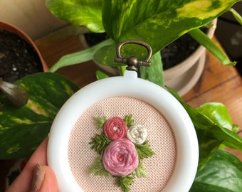 Small floral embroidery hoop