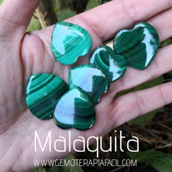 malachite natural heart