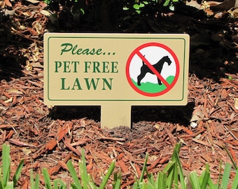 Pet Free Lawn Sign: No Dog Pooping, Eco-Friendly