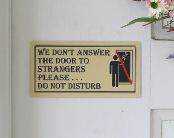 Do Not Disturb Sign: No Soliciting, Privacy PVC Door Sign