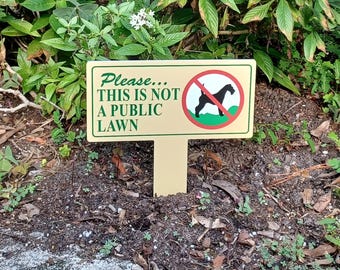 Not a Public Lawn, No Dog Pooping Sign, Weatherproof PVC, HOA Compliant