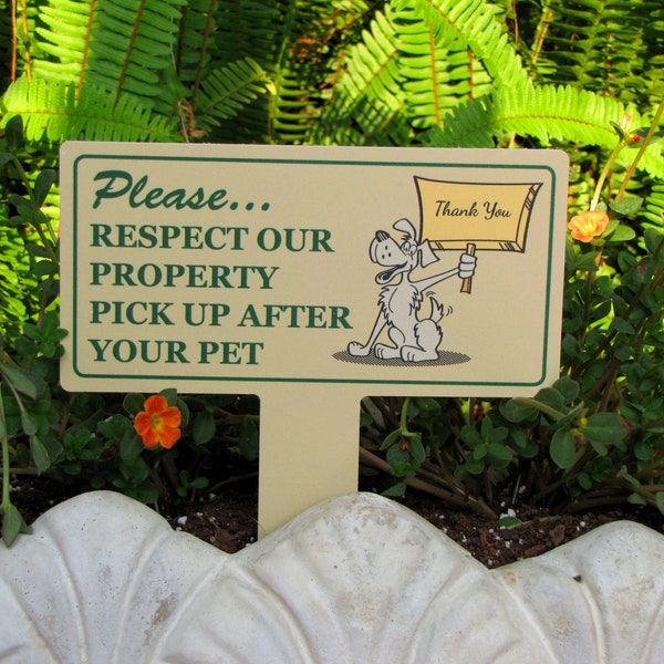 Pick Up After Your Pet | Curb Your Dog  | No Dog Pooping Sign | No Dog Poop  | Dog Poop Sign | Eco-friendly | No Poop No Pee | Dog Sign