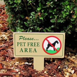 Pet Free Area Sign: No Dog Poop, Eco-Friendly PVC Stake