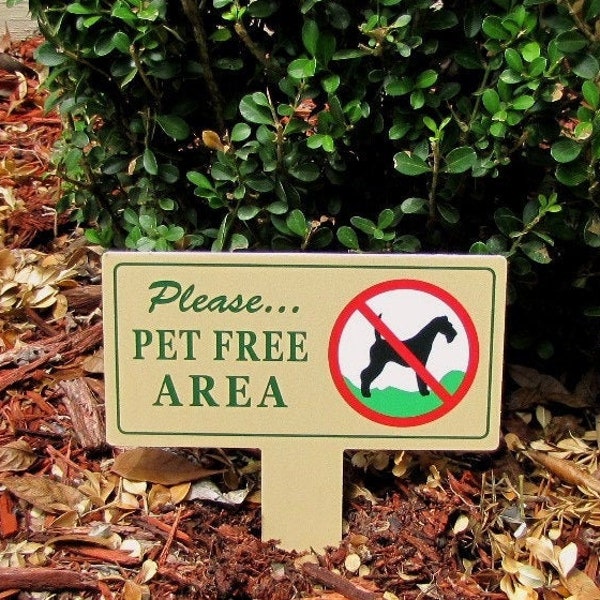 Pet Free Area Sign | No Dog Poop Stake | No Poop No Pee Sign | No Dog Poop Sign | Eco-friendly | Dog Pooping Sign | Keep Dogs Off Lawn Sign