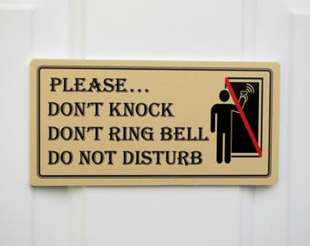 Do Not Disturb Sign | Don't Knock | Don't Ring Bell | No Soliciting | No Solicitation | No Salesmen Sign | No Soliciting Sign | Eco-friendly