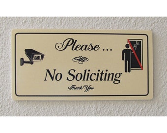No Solicit Wall Sign | Don't Knock Don't Ring Bell | No Solicitor | Security Sign | Private Property Sign | No Soliciting Sign | No Solicit