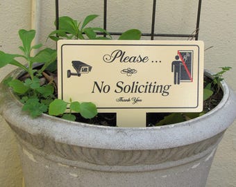 No Soliciting Sign: Video Camera, Private Property - 9x8 inch PVC