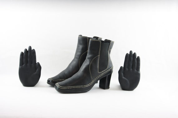 Size 8 Vintage Ankle Boots/Women Ankle Boots/Leath