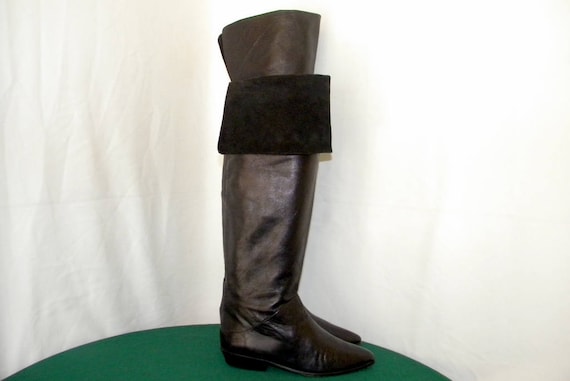 Sz 7b Vintage Vitiorio Sabitino Tall black leather