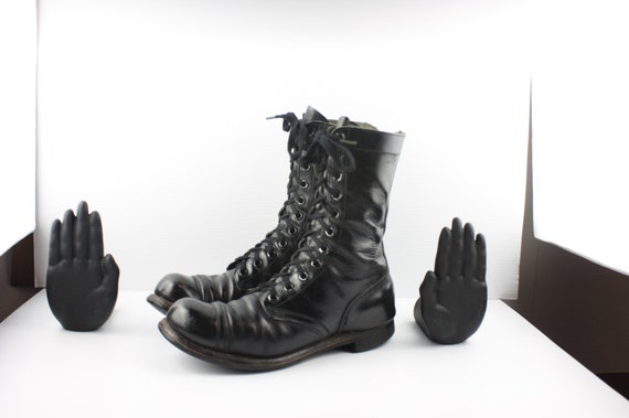 Vintage Black Combat Boots-Size 10.5 Lace Up Boots