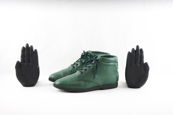 Size 8 Vintage Boots-Vintage Women Boots-Flat Lace