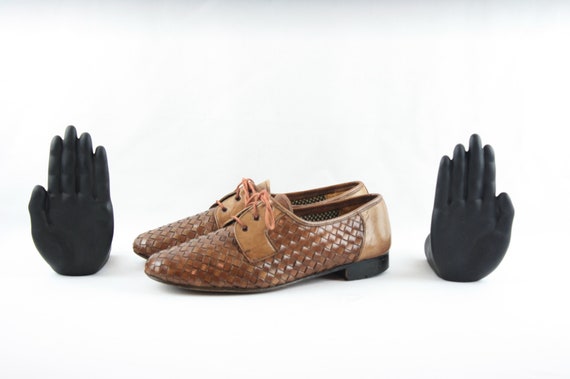 Size 9 Vintage Shoes-Vintage Men Shoes-Flat Lace U