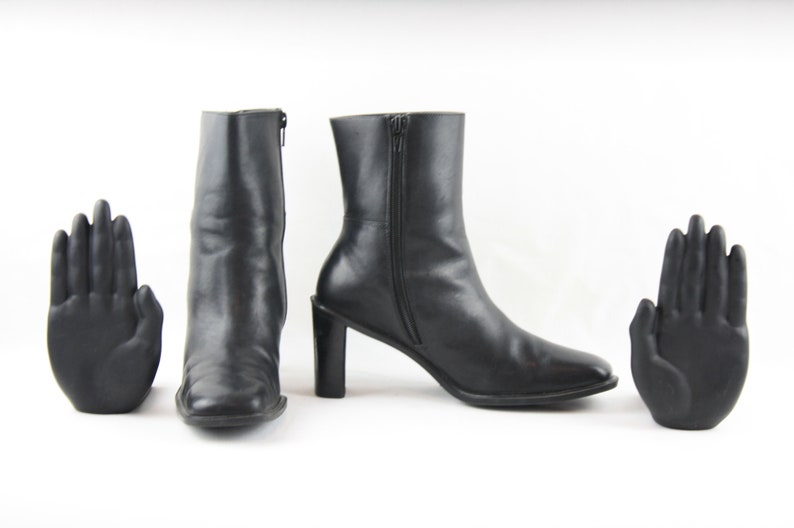 Vintage Boots-Size 7.5 Boots-Vintage Womens Wear-Women Black Boots-Liz Claiborne Ankle Boots