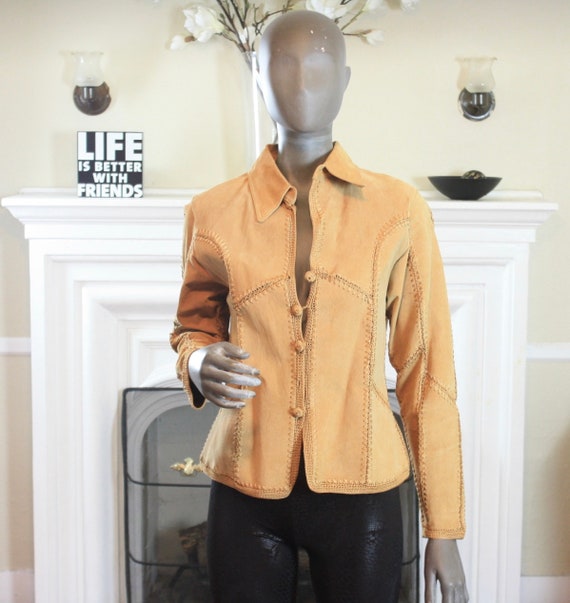 Vintage Women's Jacket-Vintage Jacket Shirt-Button