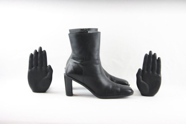 Vintage Boots-Size 7.5 Boots-Vintage Womens Wear-Women Black Boots-Liz Claiborne Ankle Boots