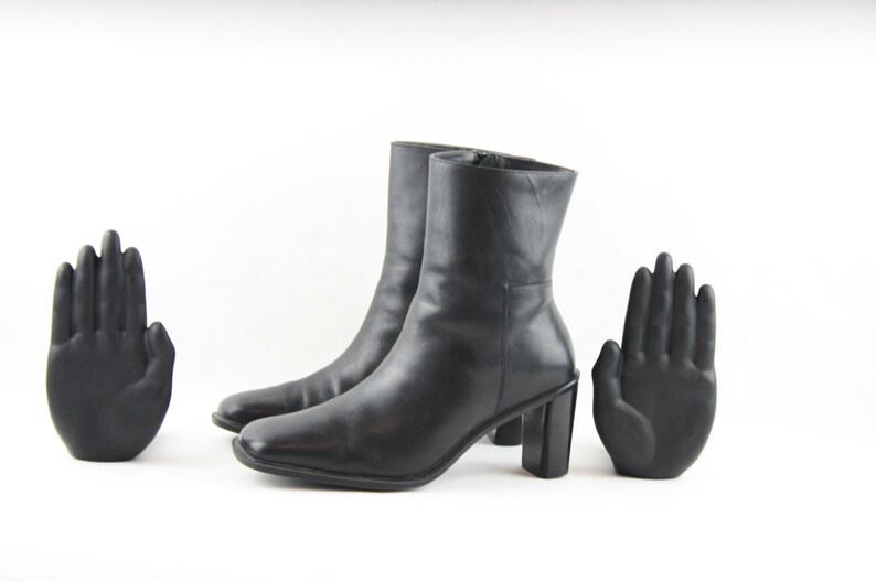 Vintage Boots-Size 7.5 Boots-Vintage Womens Wear-Women Black Boots-Liz Claiborne Ankle Boots