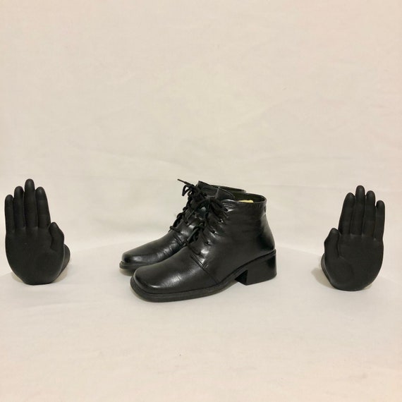 Vintage Ankle Boots. Size 6.5 Short Black Genuine