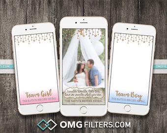 Twinkle Twinkle Little Star Gender Reveal Custom Snapchat Filter - Choose from a Single Geofilter or a Pack of 3!