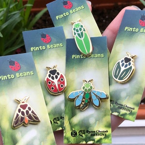 Pinto Beans Mini Enamel Pins: Set 1