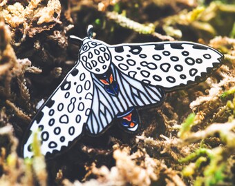 Leopard Moth Enamel Pin