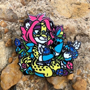 Kitkat And Bug Friends, Fursona Pin MiniSponsor #576 (And Mini Pin) CMYK Cheetah Enamel Pin