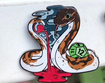 Python Potionmaster, Pied Brown Morph Ball Python Enamel Pin