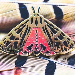 Tiger Moth Enamel Pin