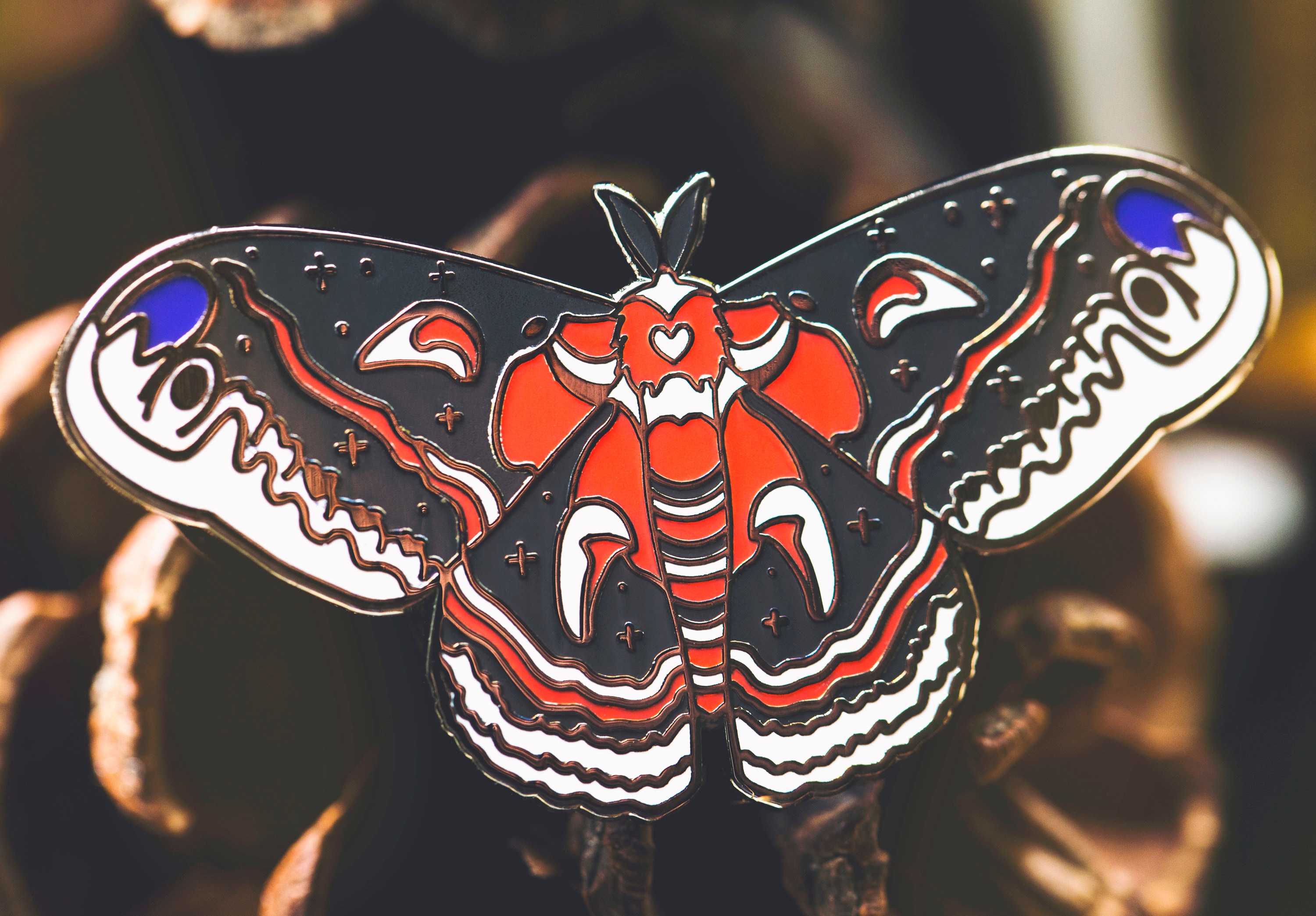 Cecropia Moth Enamel Pin