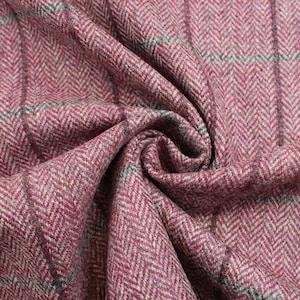 100% Wool Windowpane Check Tweed Fabric | DM34