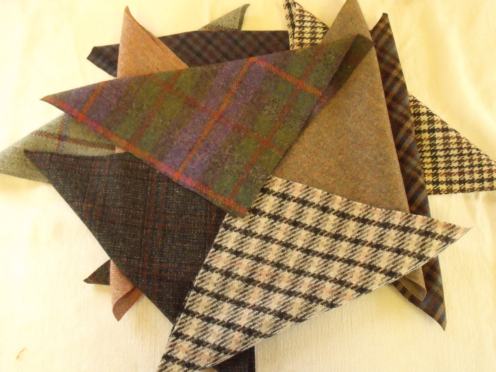 100 Pure Wool Tweed Remnants Offcuts Patchwork Rag Rug Crafts Etsy