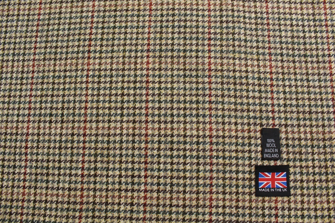 100 Pure New Wool Gun Club Check Tweed with Windowpane Etsy