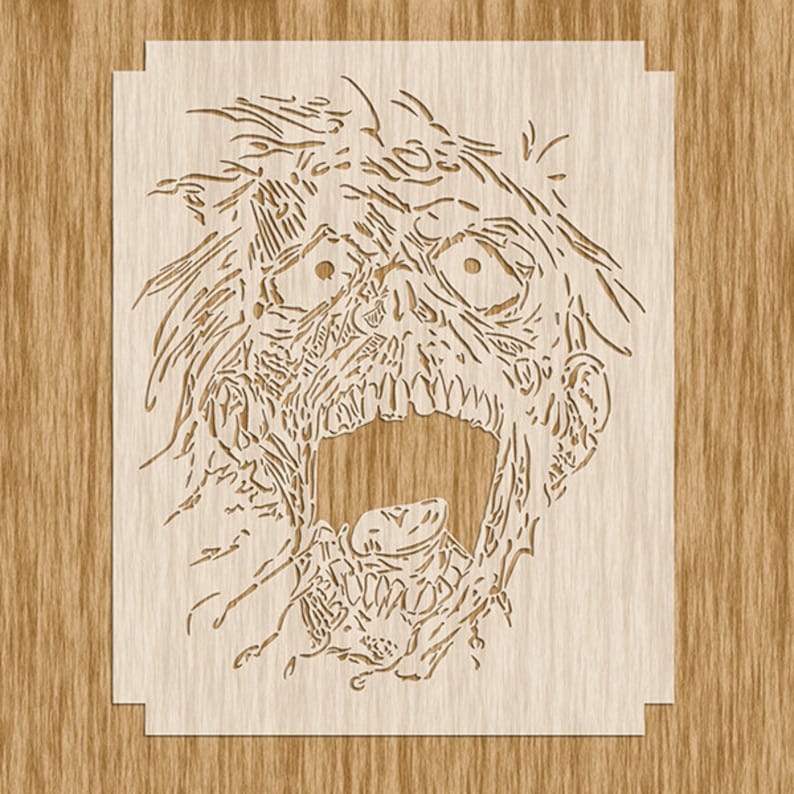 8.5 x 11 Zombie Portrait Stencil Sku H0101