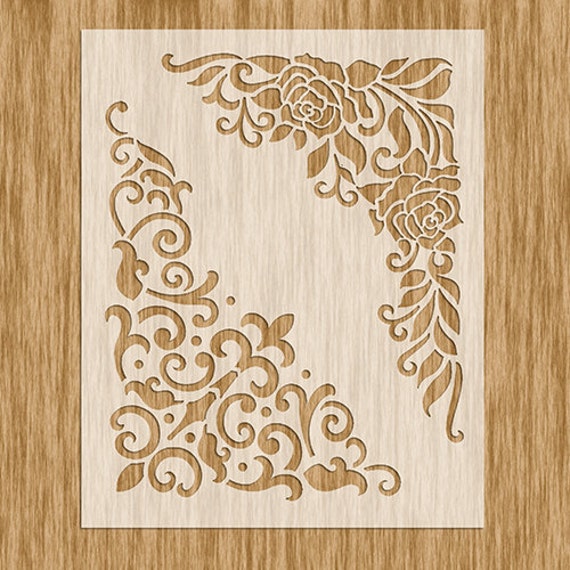 MINI SCROLLS STENCIL BORDER CORNERS VICTORIAN STENCILS TEMPLATE NEW 7/" X 5/"