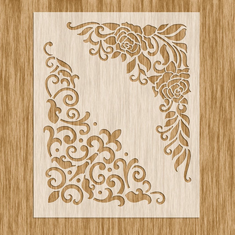 two victorian corners borders stencil sku pv0101 etsy