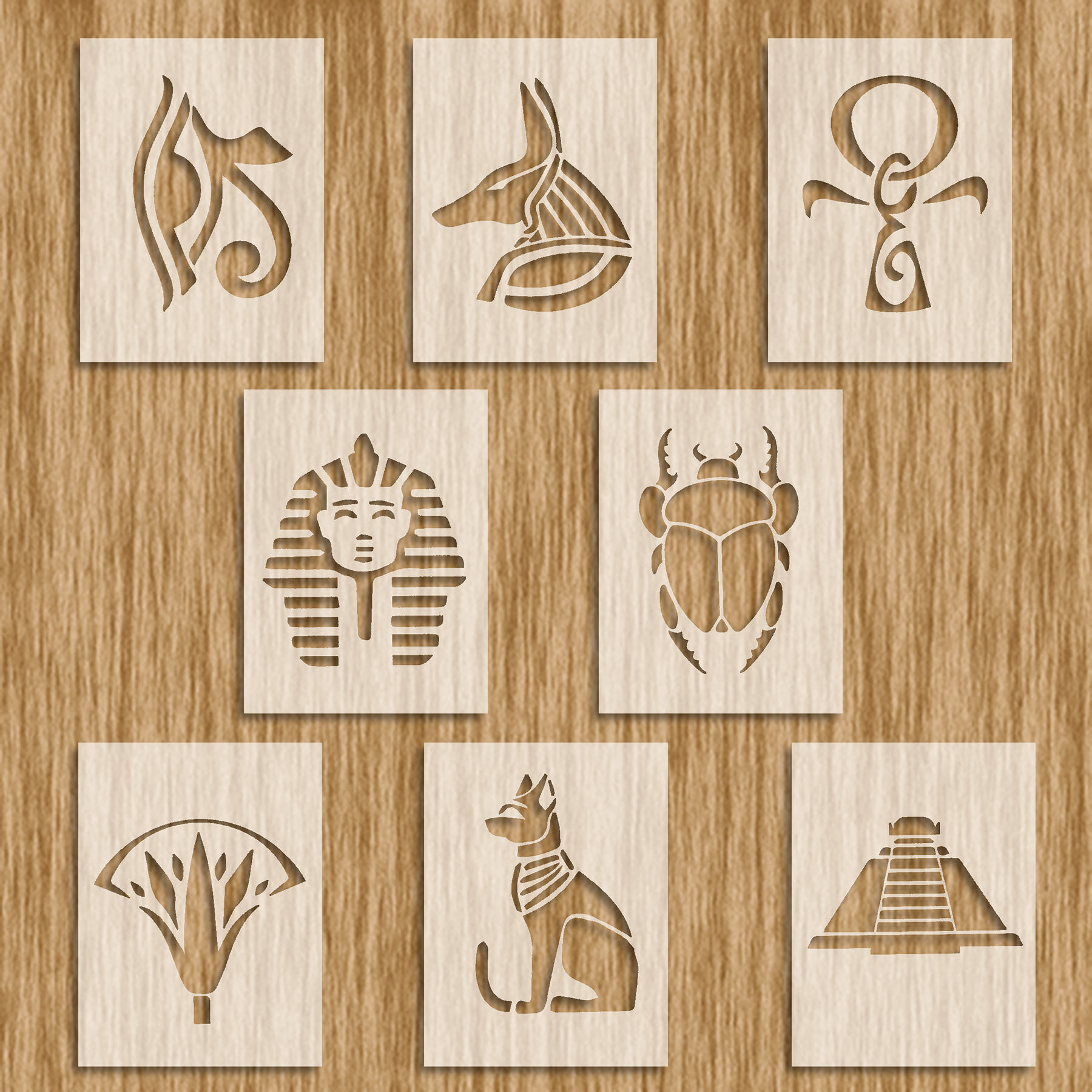 Egyptian Images 8 Piece Set Stencil 8.5 x 11 Etsy