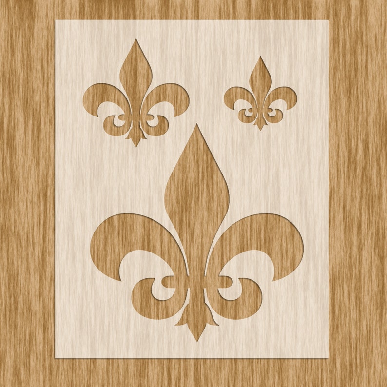 Fleur De Lis Stencil 3 Sizes in 1 Sku PFDL0106 8.5 x Etsy