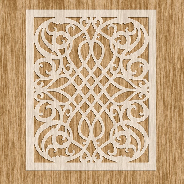 Decorative Filigree Motif Rectangle Stencil (8.5" x 11")