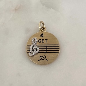 9ct Gold and Diamond “Forget Me Not” Pendant Necklace or Charm