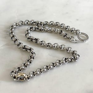 Sterling Silver 925 and 9ct Gold ONE OF A KIND Necklace, Belcher Chain